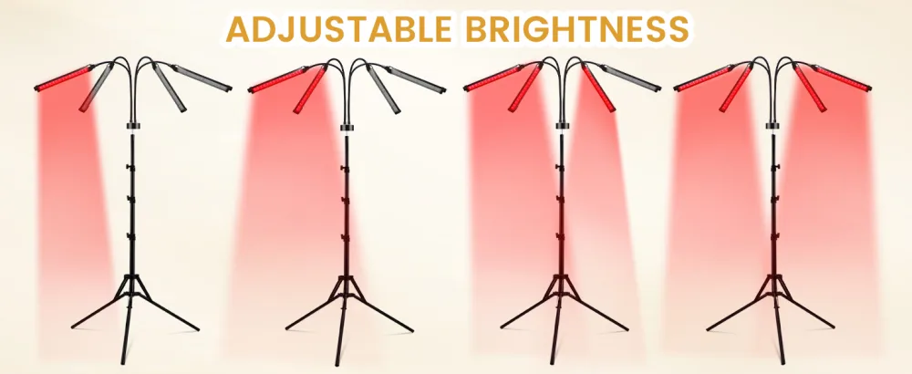 Devowellte Red Light Lamp 180LEDs Near Infrared Light Lamp with Stand Adjustable Angle & Brightness & Height Red Lamp at Home and Office - 180LEDs Red Light Lamp with Stand