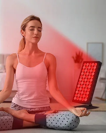 Devowellte Red Light Lamp 180LEDs Near Infrared Light Lamp with Stand Adjustable Angle & Brightness & Height Red Lamp at Home and Office - Red Light Lamp Panel
