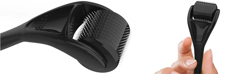 Derma Roller Microneedle Roller For Face, Beard Roller, Microneedling Roller Beard Growth Kit, Hair Growth Beard Care Kit | For Women and Men Skin Care Micro Needle Face Roller Scalp Roller 0.25mm - derma