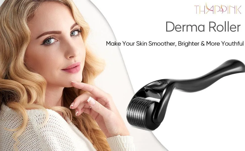Derma Roller Microneedle Roller for Beard Hair Growth, 540 Titanium Microneedle Roller for Body Home Use, Includes Storage Case B1 - n001