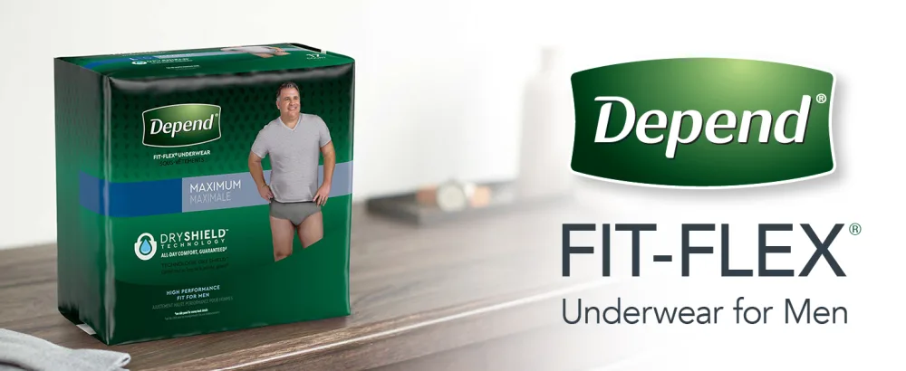 Depend Fit-Flex Adult Incontinence Underwear for Men, Disposable, Maximum Absorbency, X-Large, Grey, 26 Count 26 Count (Pack of 1) - Depend Men