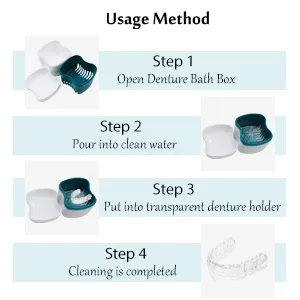 Denture Cup with Strainer,1 Box Denture Brush Retainer Case, Denture Case with Lid,Denture Bath Box for Cleaning, Store and Retrieve - product information 8