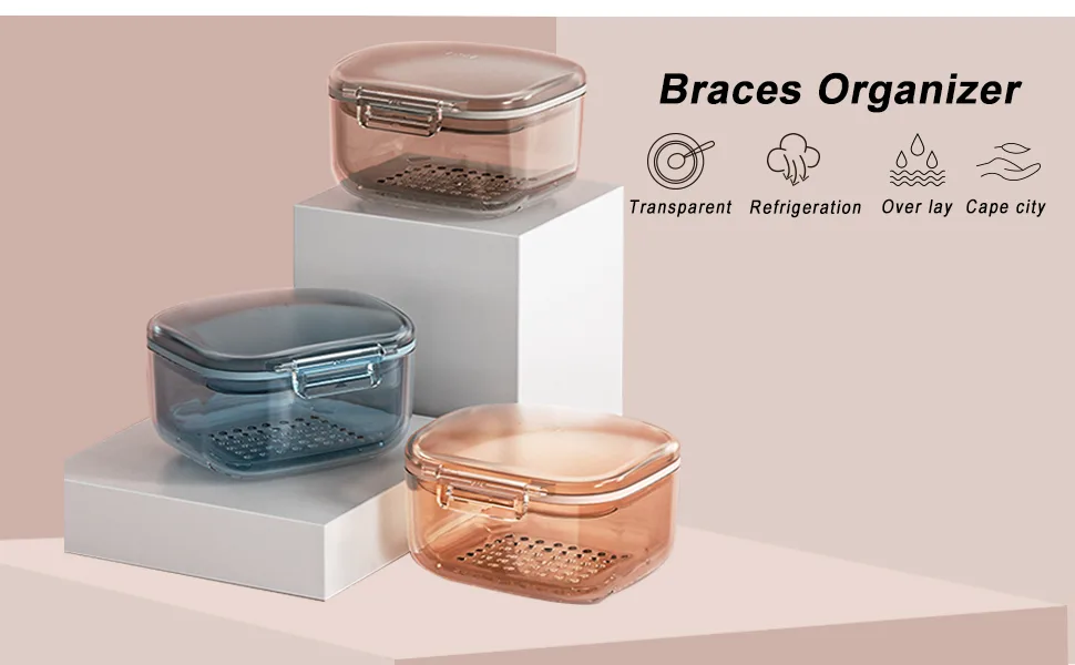 Denture Bath Box, Denture Case,Retainer cup,Three-Layer Separation Retainer Case, Denture Cup, Mouth Guards Holder,Partial Denture Soak Container,Retainer Holder Box Size :3.15 * 2.08 * 3.35in(blue) - product information 9