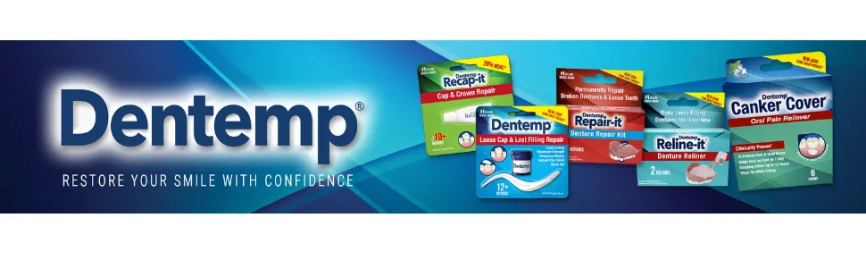 Dentemp Repair-it Denture Repair Kit & Reline-it Denture Reliner - Denture Kit (Multi-Pack) - Refit and Tighten Dentures for Both Upper & Lower Denture - Repair Broken Dentures & Loose Teeth - dentemp