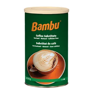 Bambu Caffeine Free Instant Coffee Substitute - 100% natural ingredients (Rye, Chicory, Barley, Malted Barley, Figs, Acorns)