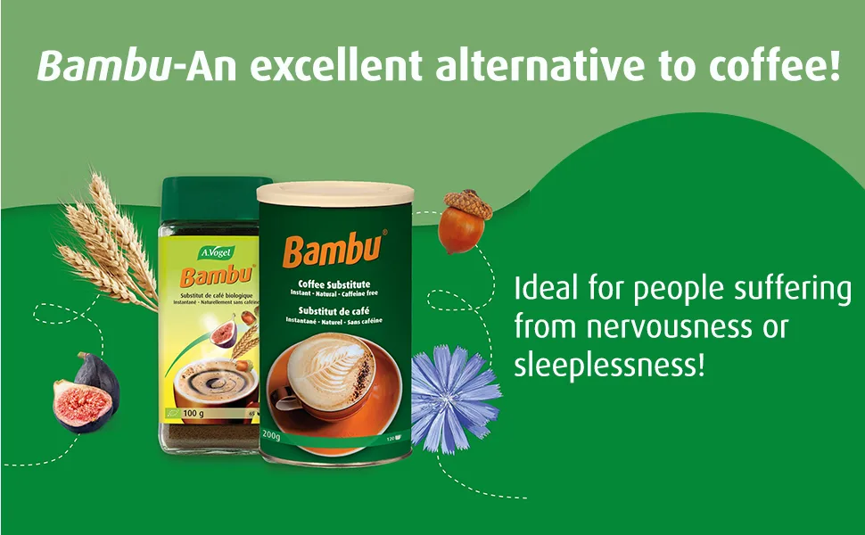 Bambu Caffeine Free Instant Coffee Substitute - Ideal for people suffering from nervousness or sleeplessness.