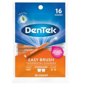 DenTek Easy Brush Interdental Cleaners, Mint, 16 Count 16 Count (Pack of 1) - product information 2