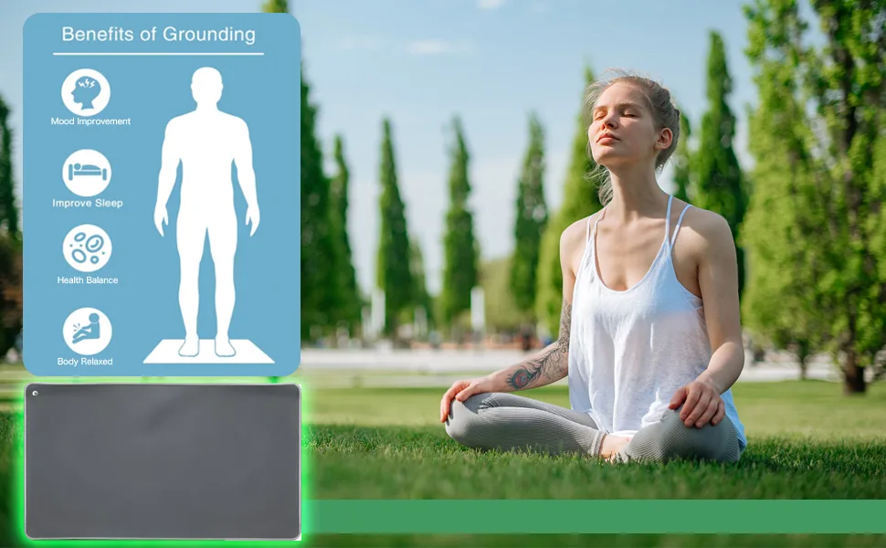 Grounding Mat for Bed Floor Desk Grey Grounding Mat for Improving Sleep and Wellness Grounding Pad Made By Conductive Pu 15.7in 31.5in - product information 1