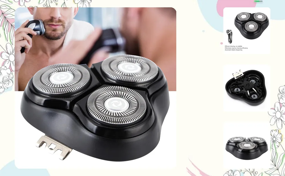 Electric Shaver Head Ultra thin Three rings Net Efficient Shaving Shaver Accessories Incisive Shaving Head for Men Gift - B09P8JVGRT