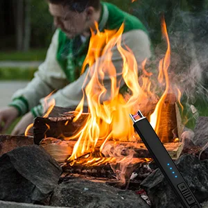 SUPRUS Electric Lighter Arc Windproof Flameless USB Lighter Rechargeable Lighter with Safety Lock for Candle BBQ Camping Black - lighter