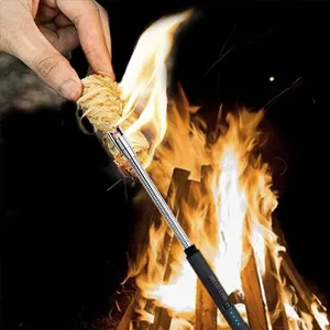 Candle Lighter SUPRUS Rechargeable Electric Arc Lighter Triple Safety Long Lighter Stainless Steel Shell & Hanging Hook with 360 Flexible Neck Black - lighter