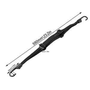 Luggage Hook Elastic Rope Elastic Rope Fixing Strap 2 Hooks Bungee Cord for Motorcycle Helmet Luggage Holding Rubber Black - product information 6