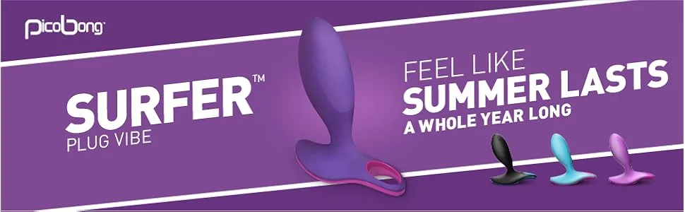 PicoBong 3675 Surfer Premium-Grade Silicone Vibrating Butt Plug with Mobile App Control Blue - product information 1