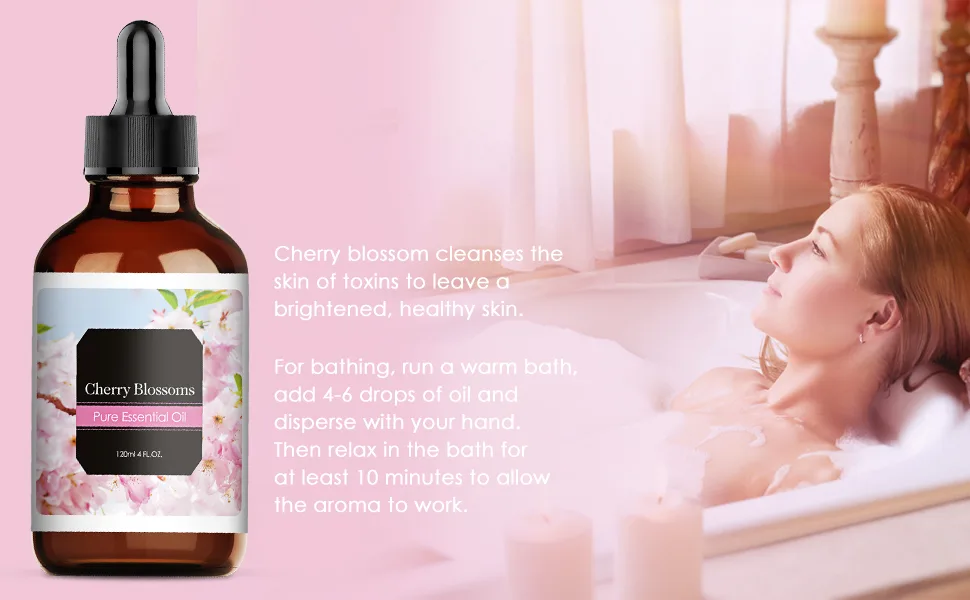 Cherry Blossom Essential Oil 120ml (4 Fl Oz) Pure & Natural Cherry Blossom Fragrance Oils Aromatherapy Cherry Blossom Oils for Diffuser Candle Making Soap Perfume - product information 13
