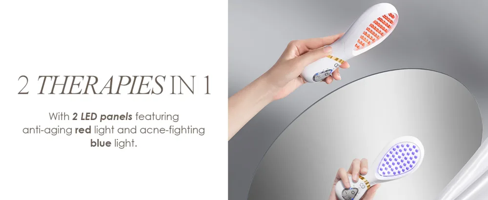 LumaGlow Red & Blue LED Light Therapy by Project E Beauty | Anti-Aging & Anti-Acne | Fine Lines & Wrinkle Scars | Calms Inflammation & Sensitive Skin | Handheld Device | Spa & Home Use - LED light therapy anti-acne anti-aging reduce wrinkles clear skin collagen boost tighter skin