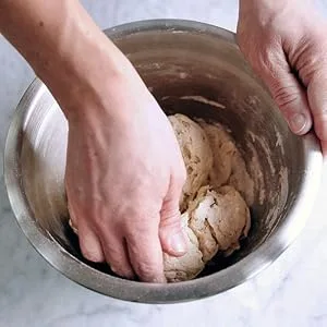 DeLallo Italian Pizza Dough Mix Kit, Includes Yeast, 17.6oz, 2-Pack 1.1 Pound (Pack of 2) - Mixing the Dough together
