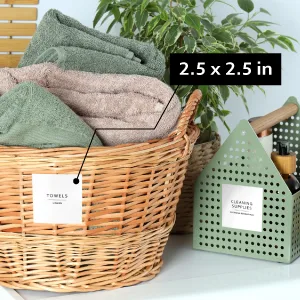 Dekluttr 144 Minimalist Laundry Labels for Organizing Linen, Storage, and Laundry Room Preprinted Organization Labels for Storage Bins Containers and Jars - 2.5 inch laundry labels