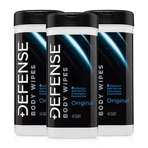 Defense Soap Tea Tree Body Wipes (40 Count) - Designed by Wrestlers, Intended for Skin Cleansing When Unable to Shower Original - Defense Wipes