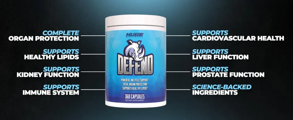 Defend Cycle Support - Most Stacked & Complete Organ Protection, Supports Liver, Kidneys, Heart, Prostate & Immune System On Cycle - Contains NAC, TUDCA, Milk Thistle, Astragalus & More (360 Capsules) - complete organ protection