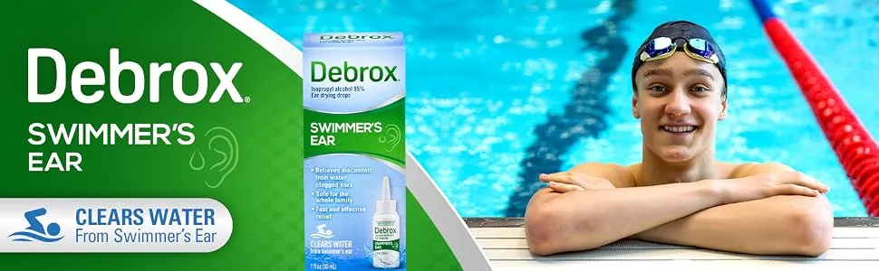 Debrox Swimmer's Ear Drying Drops for Adults & Kids, 1 Fl Oz (Pack of 1) - Debrox Swimmers Ear