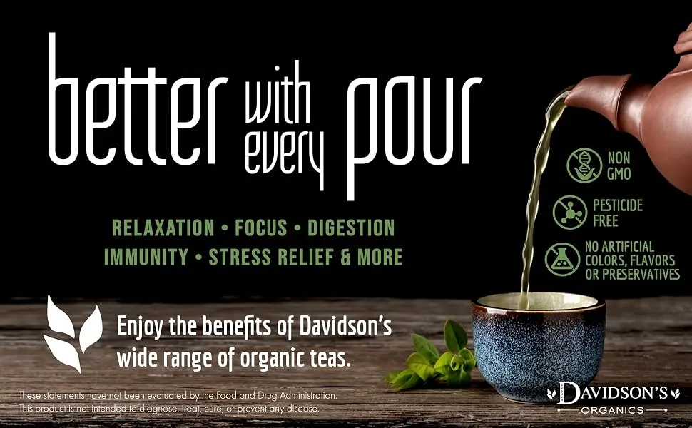 Davidson's Tea Bulk, Gunpowder Green, 1-Pound Bag - Davidsons Organic Tea benefits - relax, focus, digestion, immunity, stress relief
