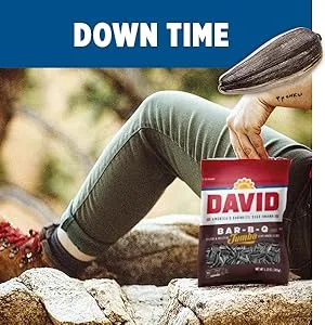 DAVID Roasted and Salted Original Jumbo Sunflower Seeds, 5.25 oz 5.25 Ounce (Pack of 1) - Great for snacking on the go or any time you