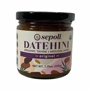 Datehini Organic Tahini and Medjool Date Spread (Original, 8 Oz Jar) Original 8 Ounce (Pack of 1) - datehini original