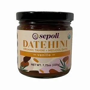 Datehini Organic Tahini and Medjool Date Spread (Original, 8 Oz Jar) Original 8 Ounce (Pack of 1) - datehini vanilla