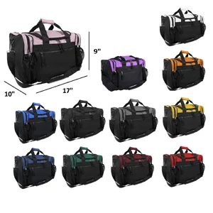 DALIX 17" Duffle Bag Dual Front Mesh Pockets (Black Gold Gray Dark Green Navy Blue Maroon Royal Blue Orange Pink Purple Red White - product information 5