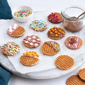 DAELMANS Stroopwafels, Dutch Waffles Soft Toasted, 2 Pack Assortment, Caramel, Office Snack, Mini Size, Kosher Dairy, Authentic Made In Holland, 1 Pouch, 5.29 oz (2 Pack) - Daelmans mini Stroopwafels