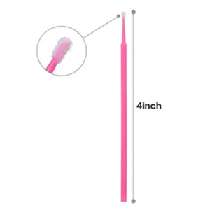 Cuttte 500 PCS Disposable Microbrush Applicators Microfiber Wands for Eyelashes Extensions and Makeup Application (Head Diameter: 2.0mm) Pink - micro applicators brushes