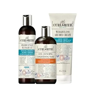 Curlsmith - Wavy Wash Day Bundle, Including Curl Quenching Conditioning Wash, Weightless Air Dry Cream & Hydro Style Flexi Jelly - curlsmith wavy wash day bundle
