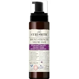 Curlsmith - Bouncy Strength Volume Foam, Styling Foam for Curly & Wavy Hair, Light Hold (7.5 fl oz) - Curlsmith Bouncy Strength Volume Foam