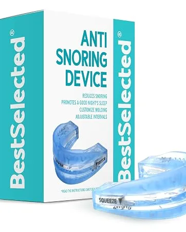 Anti Snoring Mouth Guard Device: Medium Anti Snoring Devices Ronflement Solution - Stop Snore Guard Mouthpiece Sleeping Mouth Stopper - Sleep Apnea Devices (Blue) - anti snore