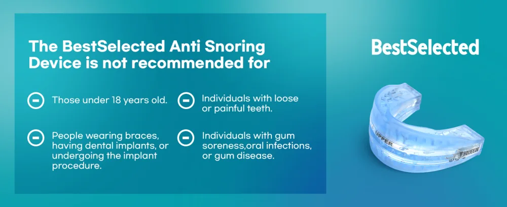 Anti Snoring Mouth Guard Device: Medium Anti Snoring Devices Ronflement Solution - Stop Snore Guard Mouthpiece Sleeping Mouth Stopper - Sleep Apnea Devices (Blue) - Snoring Solution