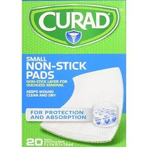 Curad Non-Stick Pads, 2 X 3 Inch(5.1 x 7.6 cm), 20 Count - product information 1