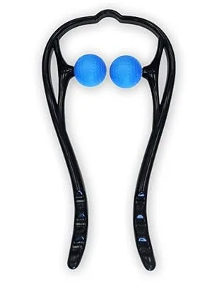 CuraCane Handheld Neck Massager by IntiMD | rigger Point Occipital Massage Stick Tool with Balls for Self Muscle Deep Tissue Massage, Relaxation, Tension Relief  Lightweight - neck body trigger point massage deep tissue press release shiatsu Myofascial pain relief knot muscle
