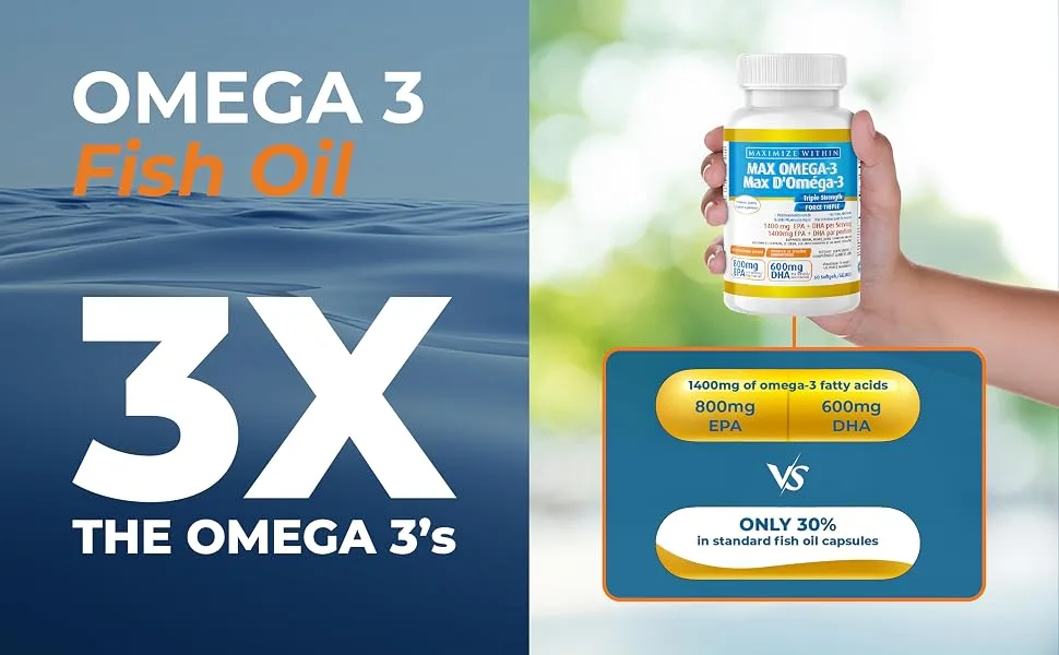 Maximize Within Max Omega 3 Triple Strength 60 softgel - 3x the omega 3