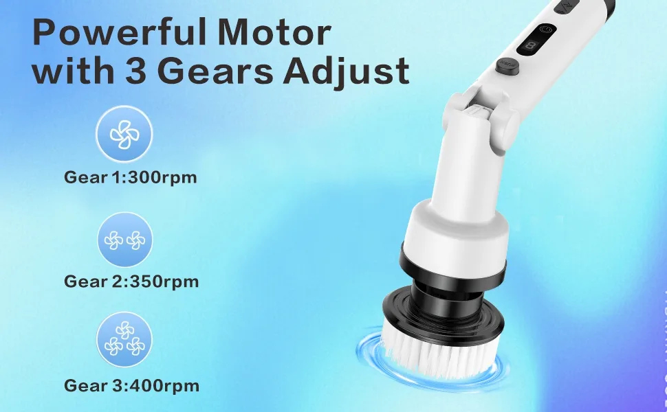 Yunlism Electric Spin Scrubber 2024 Upgraded Electric Scrubber for Cleaning with 9 Replaceable Brush Heads 3 Adjustable Speeds Electric Scrubber - product information 3