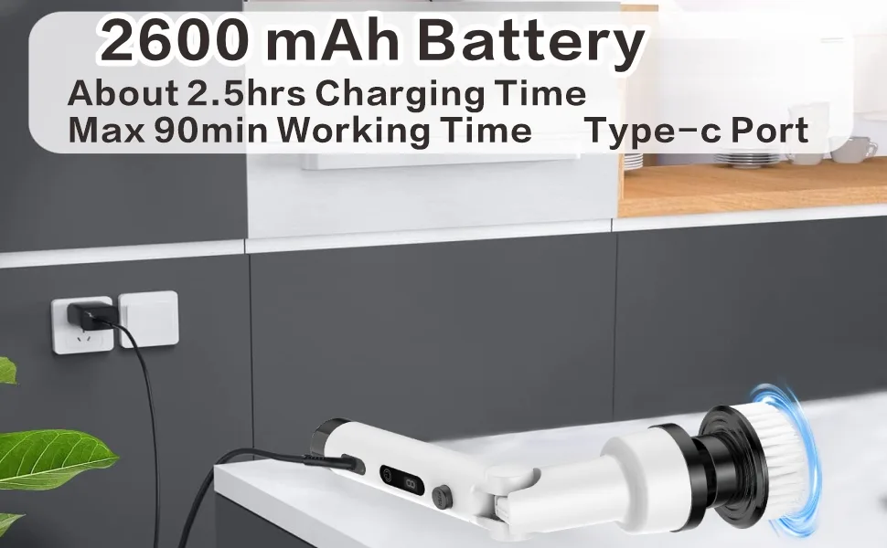 Yunlism Electric Spin Scrubber 2024 Upgraded Electric Scrubber for Cleaning with 9 Replaceable Brush Heads 3 Adjustable Speeds Electric Scrubber - product information 4