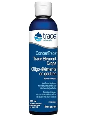 Concentrace Trace Mineral Drops 60ml - Liquid Trace Minerals Electrolytes - Tissue Formation & No Muscle Cramps Trace Minerals Supplement - Complete Ionic Mineral & Trace Element Supplement - 240ml