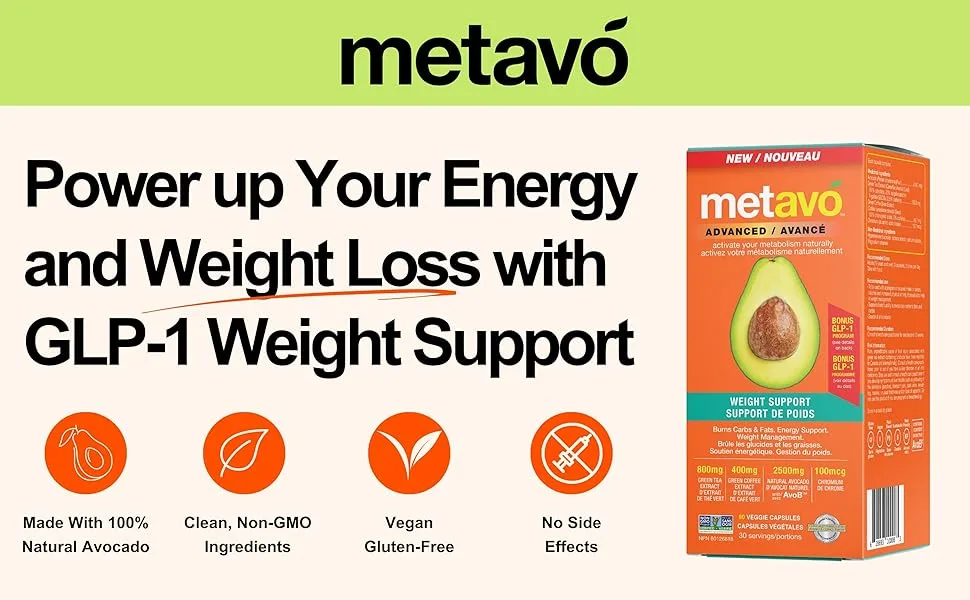 Advanced Weight Support Capsules - metavo. Power up your energy and weight loss with GLP-1 weight support.