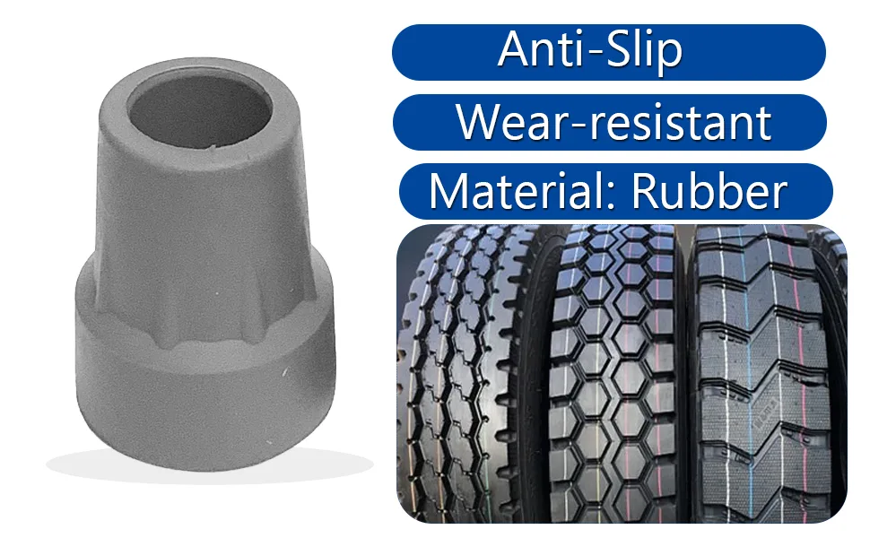 Crutch Tips, Replacement Medical Drive Cane Tips, 7/8 Inch, Gray, 2 Pcs Gray-a - cane tips