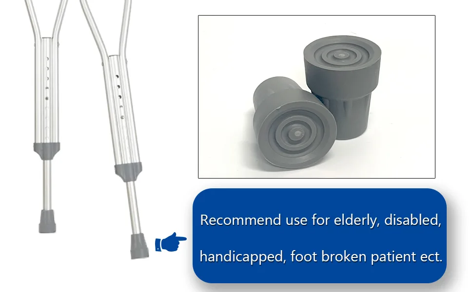 Crutch Tips, Replacement Medical Drive Cane Tips, 7/8 Inch, Gray, 2 Pcs Gray-a - product information 3