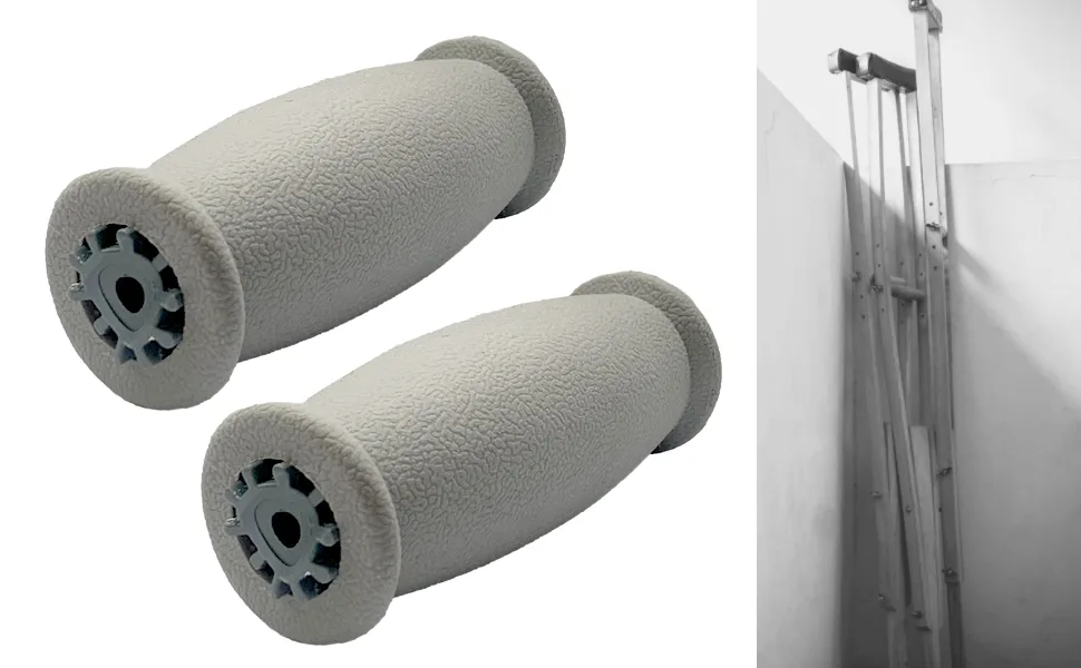 Crutch Solid Hand Grips KitCrutch Solid Hand Grips Kits, Replacement Cushion Handles Medical Drive Cane Crutch Handgrips, 2 Pcs Gray-V - Crutch Hand Grip