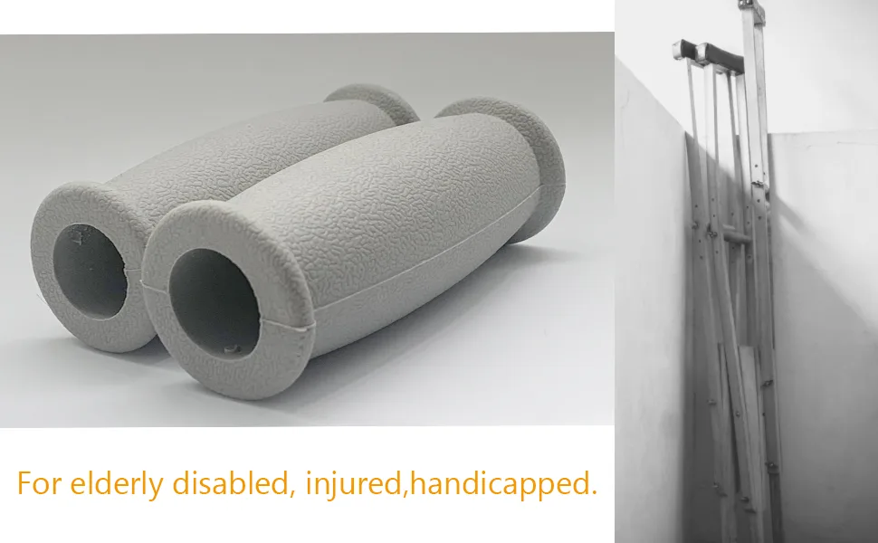 Crutch Solid Hand Grip, Replacement Medical Drive Cane Crutch Handgrips, Gray, 2 Pcs Gray-c - Handgrips Split Replacement covers