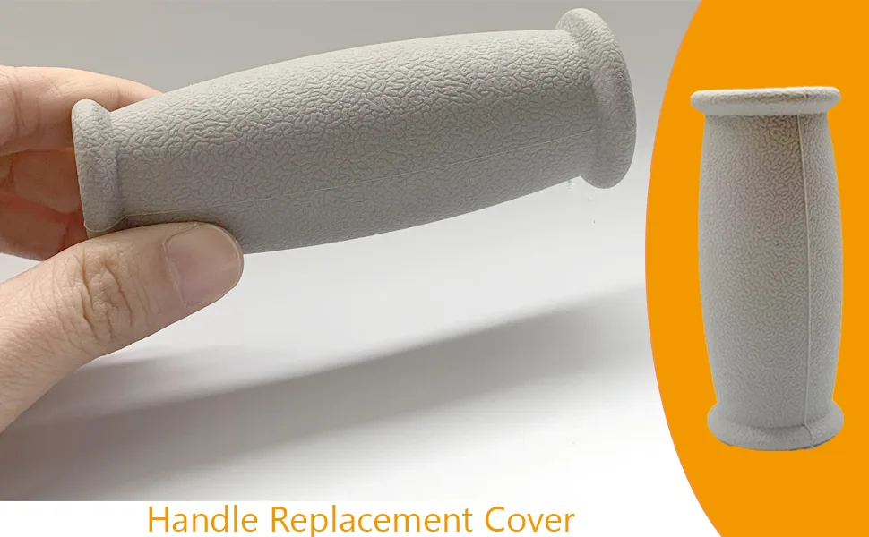 Crutch Solid Hand Grip, Replacement Medical Drive Cane Crutch Handgrips, Gray, 2 Pcs Gray-c - Handicapped anti Slip patient comfort soft