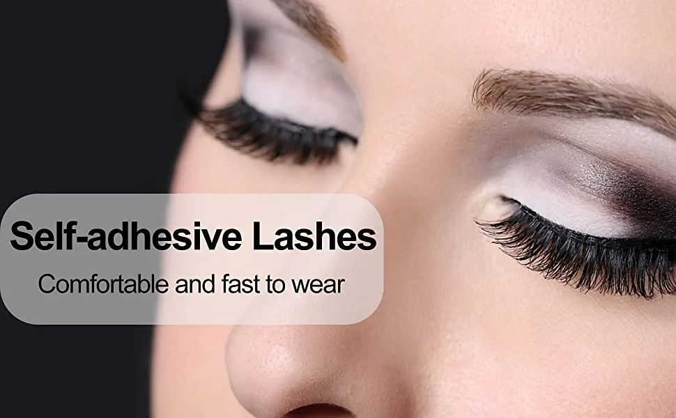 Reusable Self Adhesive Eyelashes Eyelashes Natural Look and No Glue or Eyeliner Needed False Lashes 2 Secs to Put on Gift for Women (5Pair-Mixed) - Reusable Self-adhesive Eyelashes
