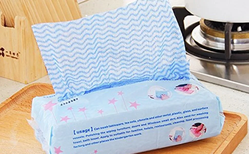 Xrten Portable Disposable Non-woven Fabric Cleaning Multipurpose Scouring Nonstick Wiping Rags in Kitchen - Dish Cloths for Kitchen,Disposable Dish Cloth,Multipurpose Cleaning Towels,fish scale cloth