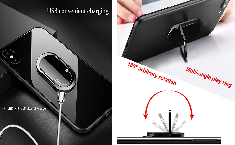Electric Lighter USB Rechargeable Mini Small Windproof USB Heating Wire Lighter with 360 Degree Mobile Phone Ring Holder for iPhone Samsung Huawei Xiaomi (Black) - Windproof, The lighter could be work under any weather condition, especially the wind day